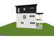 Chic modern residence with white horizontal siding, dark trim, and a covered balcony, offering a sleek and contemporary design at 903 Coleman Sw St, Atlanta, GA 30310