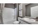 Clean bathroom with tub, shower, and vanity at 12046 Conrad Cir # 100, Hampton, GA 30228