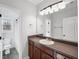 Bathroom with single vanity and shower/tub combo at 811 Somersby Dr, Dallas, GA 30157