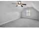 Dormer bedroom with window, carpet, and ceiling fan at 811 Somersby Dr, Dallas, GA 30157