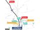 A map highlighting nearby community locations like schools, shopping, medical facilities, and highways at 157 Aster Ave, Locust Grove, GA 30248