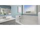 Bathroom with soaking tub and single vanity at 603 Parnassus Rd, Locust Grove, GA 30248