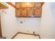 Laundry room with upper cabinets and space for washer/dryer at 215 Creekside Trl, Fayetteville, GA 30214