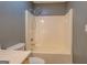 Clean bathroom with a tub and shower combination at 12178 Brown Bridge Rd, Covington, GA 30016