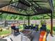 Covered patio with fire pit and wicker furniture at 10 Toscanno Dr, Covington, GA 30014