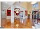 Formal dining room with hardwood floors, large windows, and a chandelier at 180 Wesley Forest Dr, Fayetteville, GA 30214