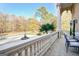 Covered porch overlooking fountain and landscaped yard at 180 Wesley Forest Dr, Fayetteville, GA 30214