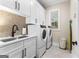 Convenient laundry room with modern washer and dryer, ample storage, and stylish fixtures at 0 Pinegate Way, Sharpsburg, GA 30277