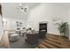 Living room with hardwood floors, fireplace, and stylish furniture at 2473 Baker Nw Rd, Atlanta, GA 30318