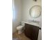 Powder room with modern vanity and marble countertop at 145 Dockside Dr # 396, Fayetteville, GA 30215