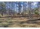 A serene backyard with a landscaped fire pit, and natural wooded area at the property line at 730 N Bethany Rd, Mcdonough, GA 30252