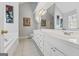 Elegant bathroom with double vanity, soaking tub and separate shower at 730 N Bethany Rd, Mcdonough, GA 30252