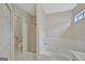 Bathroom with shower and soaking tub at 155 Woodgate Cir, Fayetteville, GA 30215