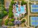 Aerial view of community pool, tennis courts, and playground at 1598 Thornwick Trce, Stockbridge, GA 30281