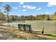 Serene lake view with a bench and goose at 208 Windgate Ct, Peachtree City, GA 30269