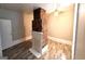 Living room with exposed brick and ceiling fan at 192 Cloud St, Jonesboro, GA 30236