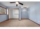 Bedroom with ceiling fan, closet, and window at 165 Deer Forest Rd, Fayetteville, GA 30214