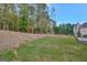 Large backyard with sloped terrain and wooded area at 125 Fawn Brook Pass, Fayetteville, GA 30215