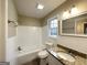 Updated bathroom with granite countertop and a shower/tub combo at 3138 Beechwood Dr, Lithia Springs, GA 30122