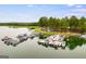 Aerial view of a marina with many boats and slips at 3153 Sweetbriar Dr, Villa Rica, GA 30180