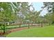 Landscaped backyard view of the house and pool at 100 Aspen Way, Fayetteville, GA 30214