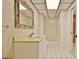 Basement bathroom with double vanity and shower at 100 Aspen Way, Fayetteville, GA 30214