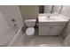 Clean bathroom with a tub, toilet and vanity at 2673 Northforke Ct, Tucker, GA 30084