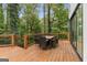 Deck with table and chairs, overlooking woods at 1153 Dawn View Nw Ln, Atlanta, GA 30327