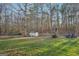 Large backyard with shed and wooded backdrop at 718 Grove Pointe Cir, Locust Grove, GA 30248