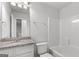 Clean bathroom, granite countertop, and a bathtub at 7262 Crestside Dr # 67, Austell, GA 30168