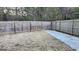 Fenced backyard with patchy grass and a section covered in snow at 2408 Centenary Way Ct, Dacula, GA 30019
