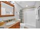 Bathroom with granite vanity and tub at 3252 Clairmont North Ne, Brookhaven, GA 30329