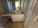 Bathroom with vanity, sink, and mirrored medicine cabinet at 4010 Peachtree Farms Rd, Rex, GA 30273