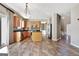 Kitchen area with stainless steel appliances and a kitchen island at 704 Pine Grove Cir, Peachtree City, GA 30269