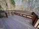 Wooden deck with bench and small table at 135 Tuscany Trce, Dallas, GA 30157