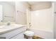 Bathroom with a shower/tub combo and white vanity at 221 Stagecoach Pass, Temple, GA 30179