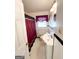 Bathroom with shower/tub and red curtains at 626 Barksdale Dr, Forest Park, GA 30297