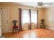 Bedroom with hardwood floors and ceiling fan at 626 Barksdale Dr, Forest Park, GA 30297