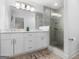Modern bathroom with double vanity and glass shower at 1200 Mount Carmel Rd, Mcdonough, GA 30253