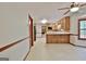 Kitchen view showing countertops and appliances at 215 Kingswood Dr, Fayetteville, GA 30215