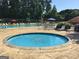 Community pool area offers a splash pool and lounge chairs with shady umbrellas at 215 Kingswood Dr, Fayetteville, GA 30215