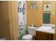Bathroom showcasing a shower, toilet, vanity with a clean design, offering functionality and style at 106 Gwenellen Dr, Locust Grove, GA 30248