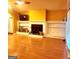Living room features a fireplace and built in shelving at 6709 Biscayne Blvd, Rex, GA 30273