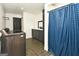 Basement bathroom with shower and gray vanity at 140 Alford Dr, Fayetteville, GA 30215