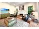 Living room with fireplace, comfortable seating, and hardwood floors at 500 Augusta Ln, Chattahoochee Hills, GA 30268