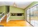 Dining area with hardwood floors and a view of the backyard at 2994 Meadow Wood Ct, Lawrenceville, GA 30044
