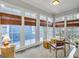 Bright sunroom with multiple windows, woven shades, and comfortable seating at 147 Hubbard Rd, Woodstock, GA 30188