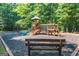 Community playground with wooden play structure, swings, wood benches, and wood chip ground cover at 230 Hedgewick Way, Tyrone, GA 30290