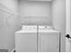 Convenient laundry room with washer, dryer, and shelving at 3601 Brookview, Loganville, GA 30052