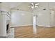 Living room with hardwood floors, fireplace and vaulted ceiling at 110 Cloverwood Dr, Fayetteville, GA 30215